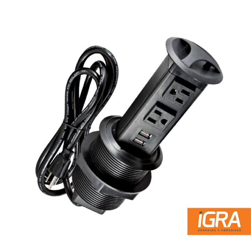 Hafele Torre De Enchufes Y Usb Negro