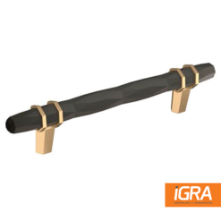 Jaladera Cp-6648Bbrbbz 96Mm London Negro Bronce Con Champagne Dorado