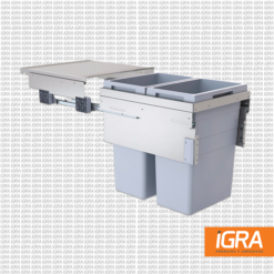 Hafele Cubo Euroc Gris 38L Cerrado Suave