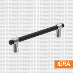 Jaladera Cp-6859Fb26 128Mm Mergence Negro Mate Cromo Pulido