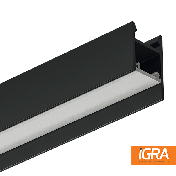 Hafele Perfil Aluminio Para Sobreponer 2104 Negro