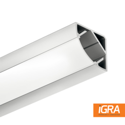 Hafele Perfil Aluminio Para Montaje Angular 2.5 Mts Difusor Blanco