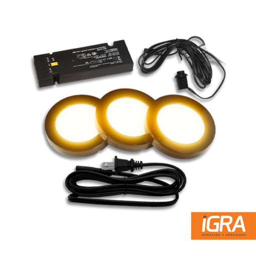 Hafele Set Iluminacion Loox 3 Spots Luz Calida Color Negro - Image 2