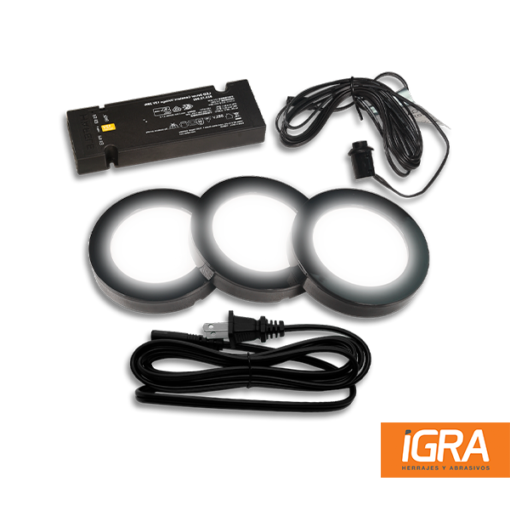 Hafele Set Iluminacion Loox 3 Spots Luz Fria Color Negro - Image 2
