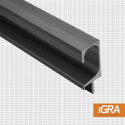 Hafele Jaladera Perfil Aluminio Tipo C Largo 3 Mts X 49 Mm X 19.6 Mm Gris Cepillado