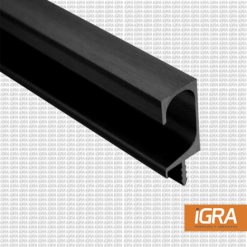 Hafele Jaladera Perfil Aluminio Tipo C Largo 3 Mts X 49 Mm X 19.6 Mm Negro Cepillado