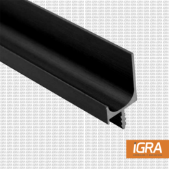 Hafele Jaladera Perfil Aluminio Tipo J Largo 3 Mts X 49 Mm X 19.6 Mm Negro Cepillado