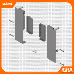 Blum Fijacion Frontal P/Cajon Interior Altura E Con Guardacuerpo Merivobox Gris Indium Mate