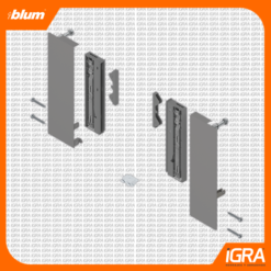 Blum Fijacion Frontal P/Cajon Interior Altura E Con Elemento De Diseño Merivobox Gris Indium Mate